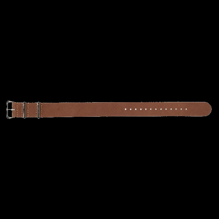 20mm Brown Leather NATO Military Watch Strap