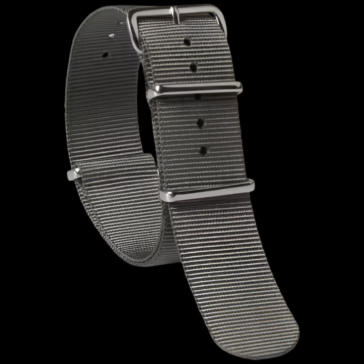 22mm Admiralty Grey NATO Military Watch Strap in Ballistic Nylon with Stainless Steel Fasteners