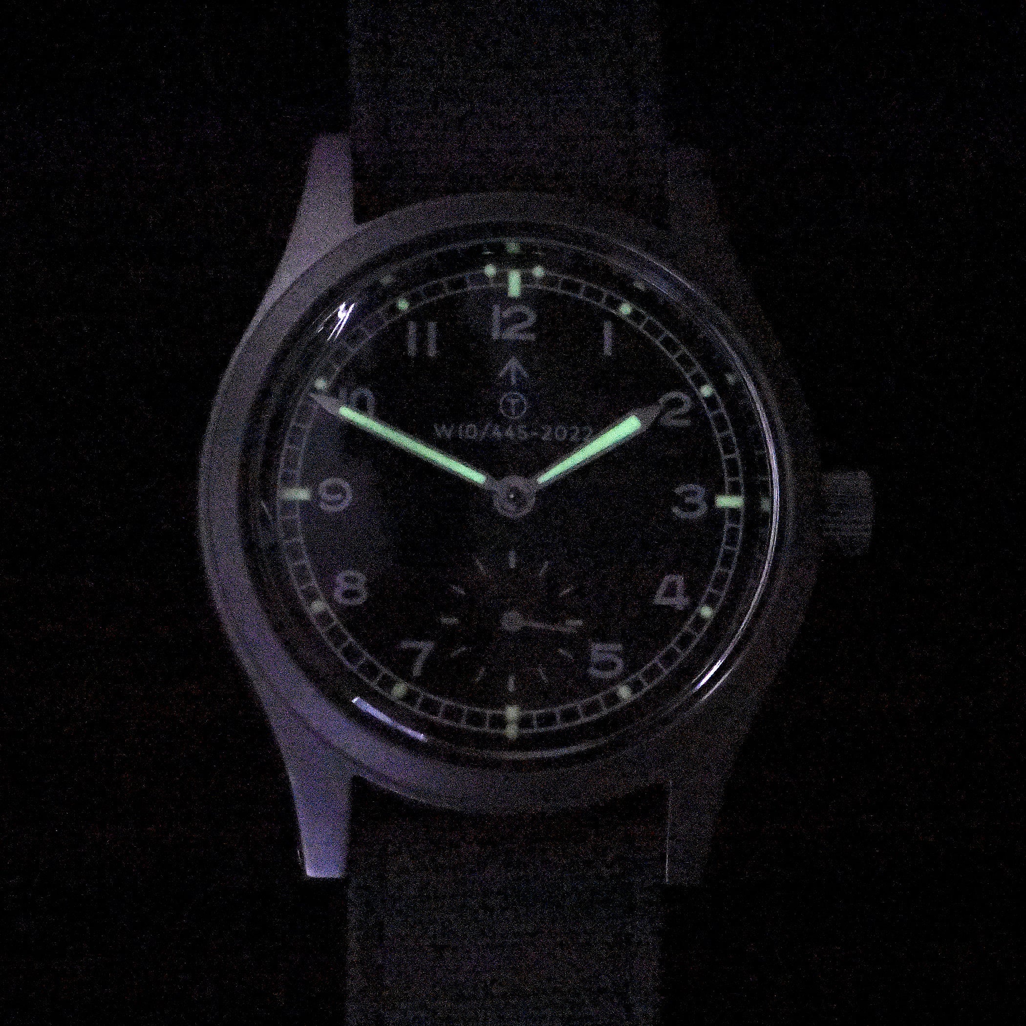 MWC 1940s/1950s "Dirty Dozen" Pattern General Service Watch with 31-Jewel Swiss Sellita SW260 Automatic Movement and Domed Vintage Box Sapphire Crystal