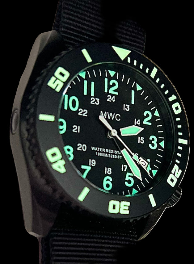 MWC "Depthmaster" 100atm / 3,280ft / 1000m Water Resistant Military Divers Watch in PVD Stainless Steel Case with Helium Valve (Automatic)