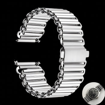 20mm Retro 1940/50s "Bonklip" Style Stainless Steel Bracelet - Ideal for Antique or Retro Style Watches