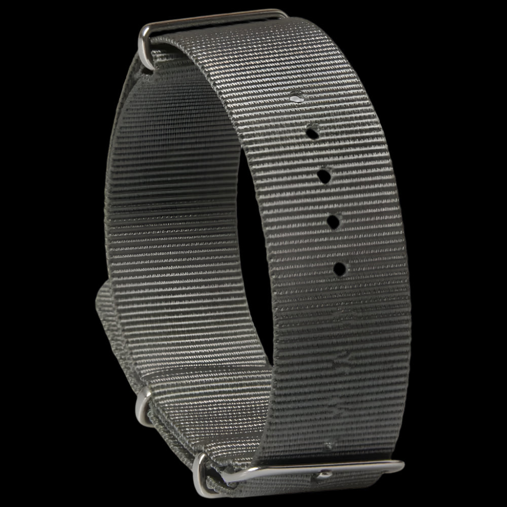 18mm Admiralty Grey NATO Military Watch Strap in Ballistic Nylon with Stainless Steel Fasteners