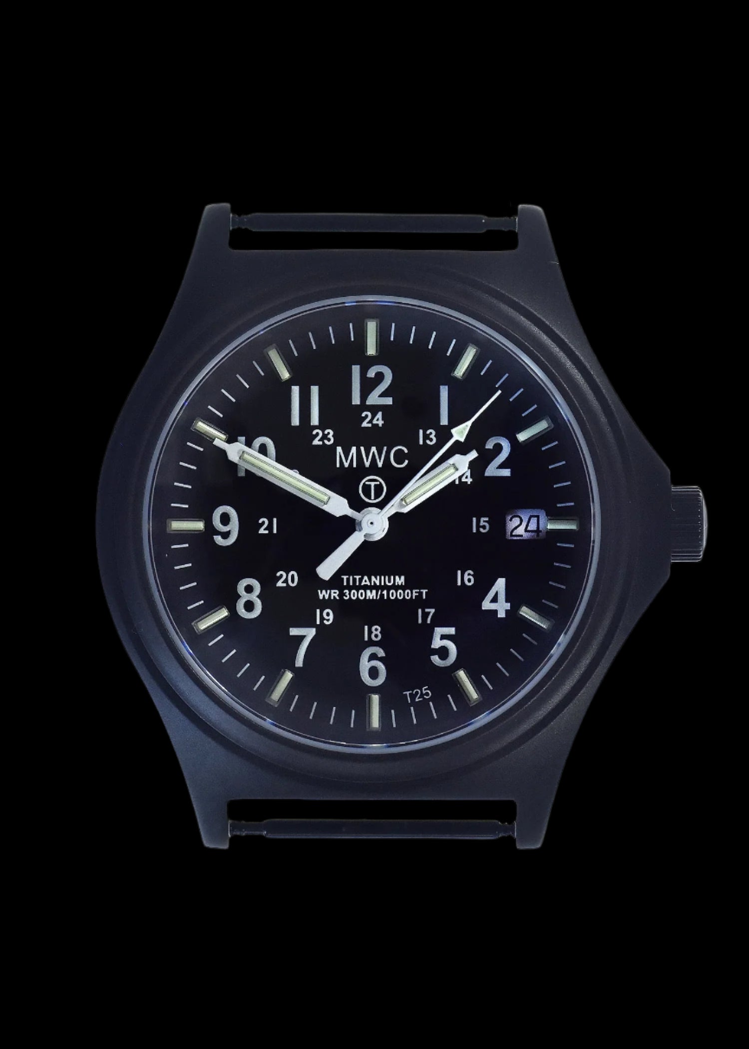 Black PVD Titanium G10 Military Watch with 300m Water Resistance, Sapphire Crystal, 10 Year Battery Life and GTLS Tritium Illumination