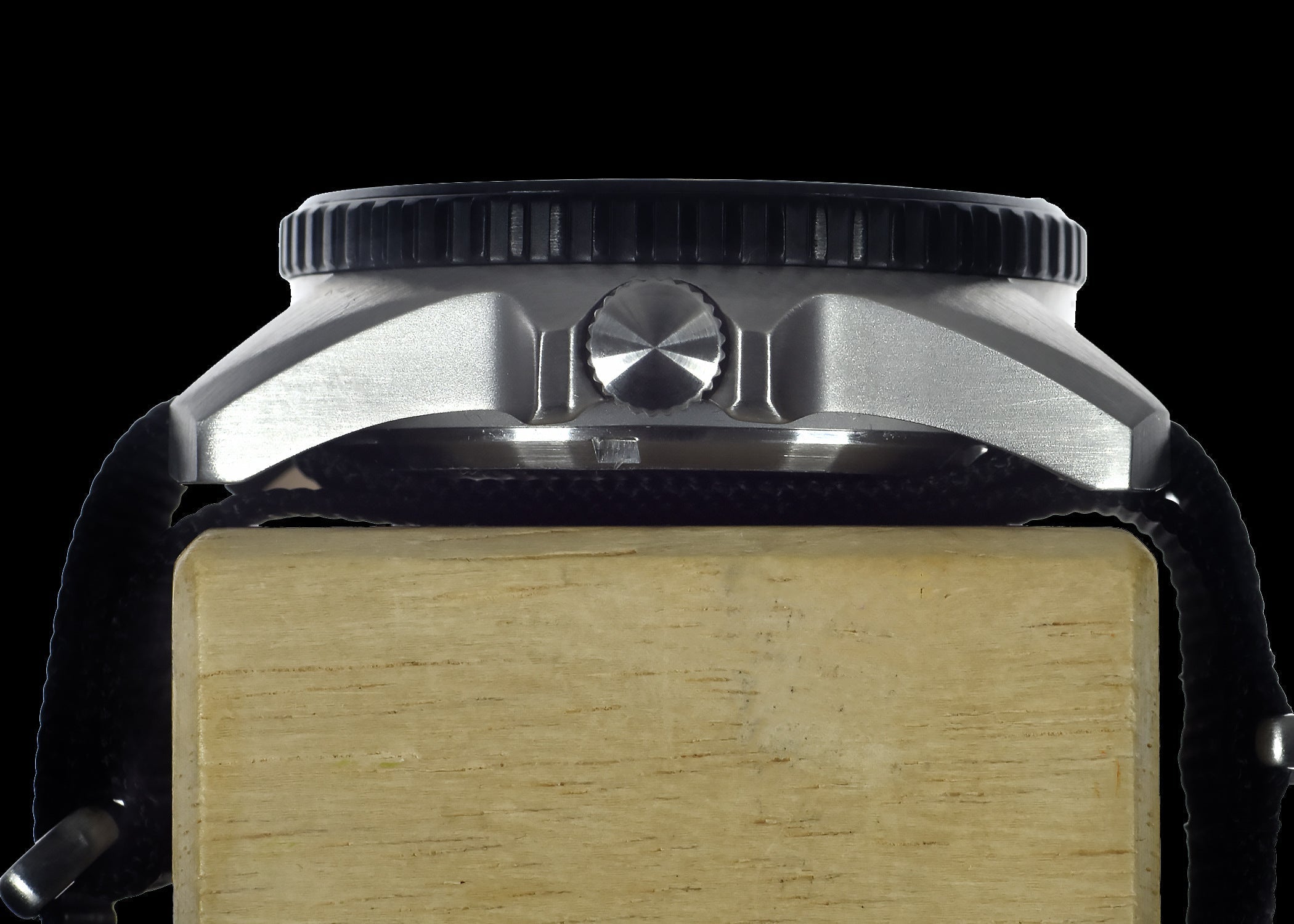 Stainless Steel Military Divers Watch with Automatic 24 Jewel Movement, 12/24 Hour Dial Format, Sapphire Crystal and Ceramic Bezel (Tactical Solid Strap Bars)